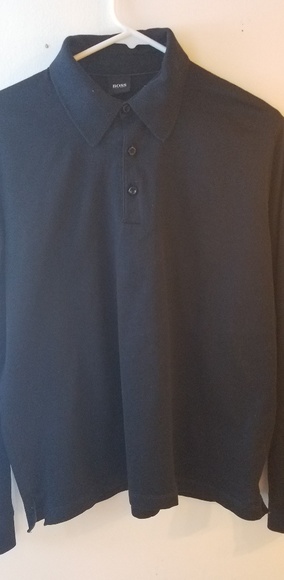 hugo boss long sleeve knitted polo